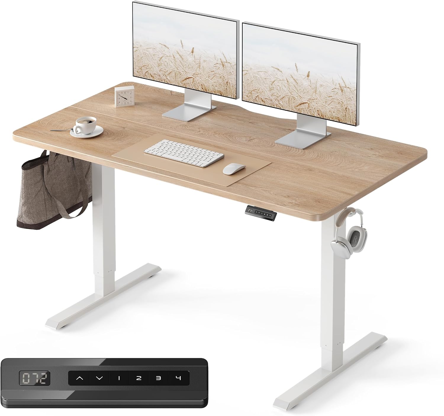 Detalle de FEZIBO INCF-SD0001-120LOG-02 Electric Standing Desk, Maple, 3 Presets