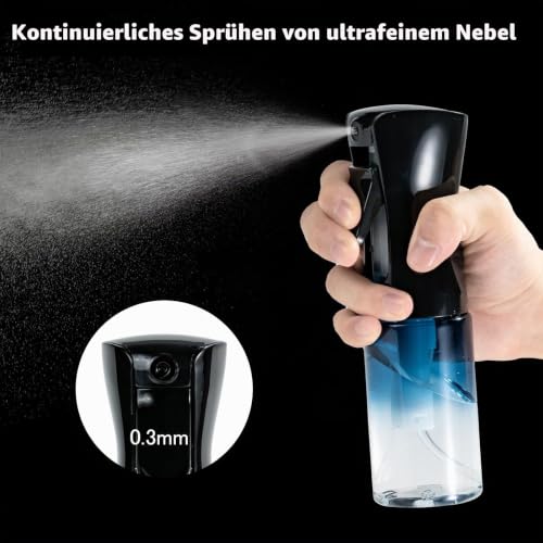 Detalle de Uervoton Sprühflasche für Haare, 200 ml – feiner Nebel, 360°-Sprühen, nachfüllbar (Blau)