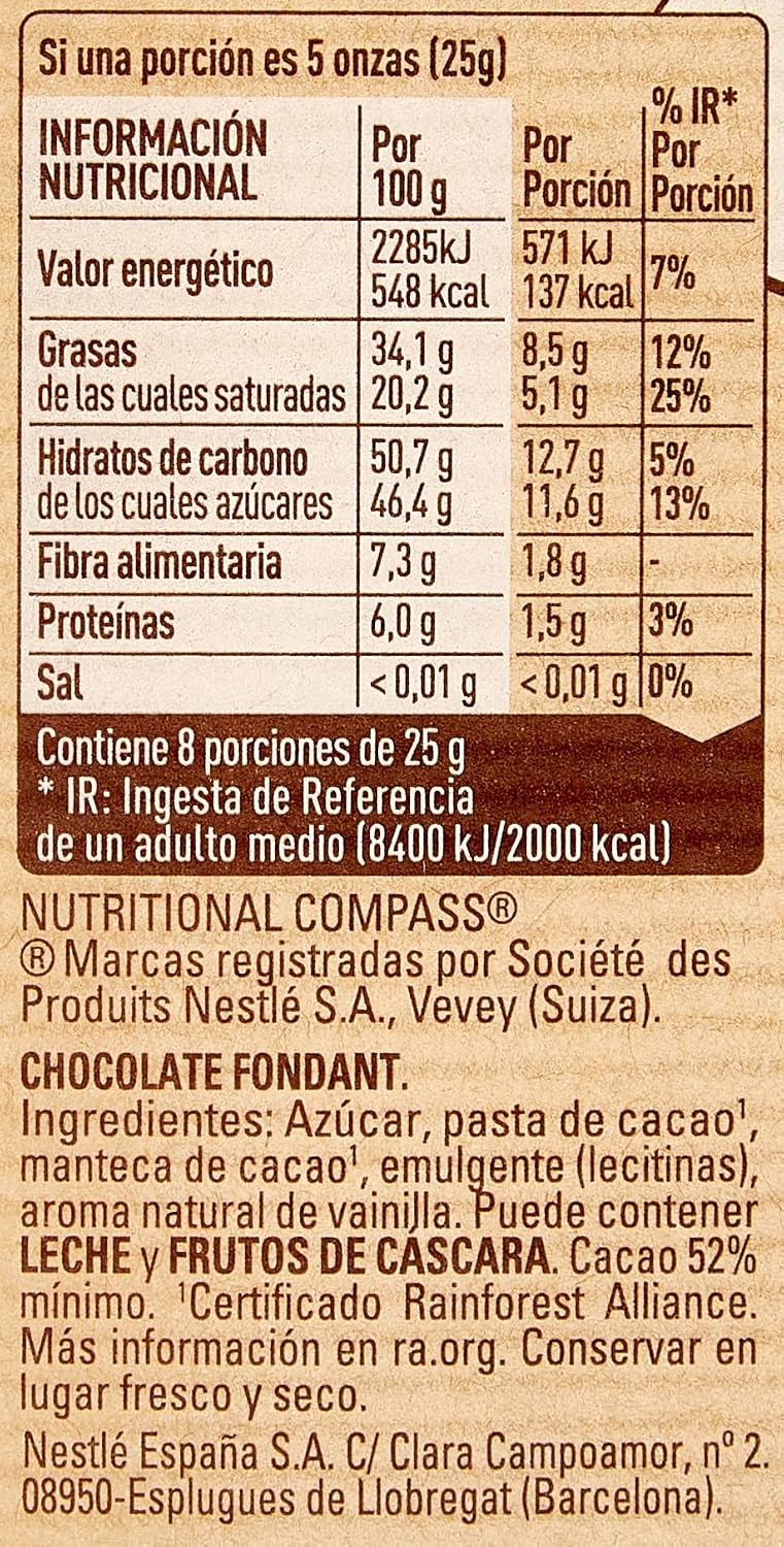 Detalle de Nestlé Chocolate Negro para Fundir 20x200g 🍫