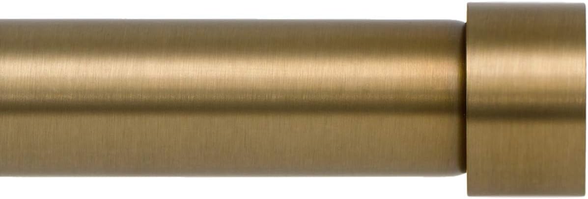 Detalle de Ivilon Drapery Window Curtain Rod - End Cap Style Design, 1 Inch Pole, 28 to 48 Inches, Warm Gold