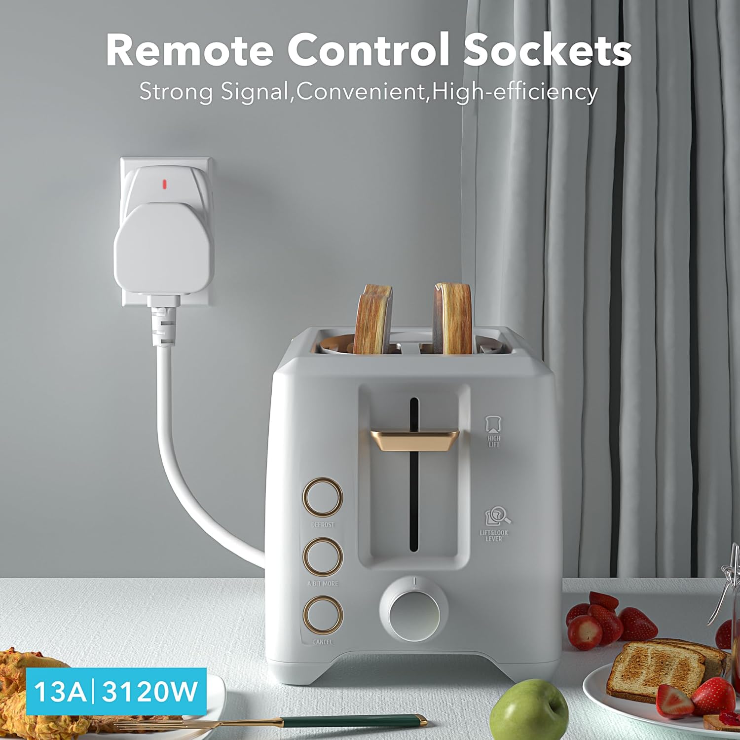 Thumbnail 6 de HBN Wireless Remote Socket UK 13A