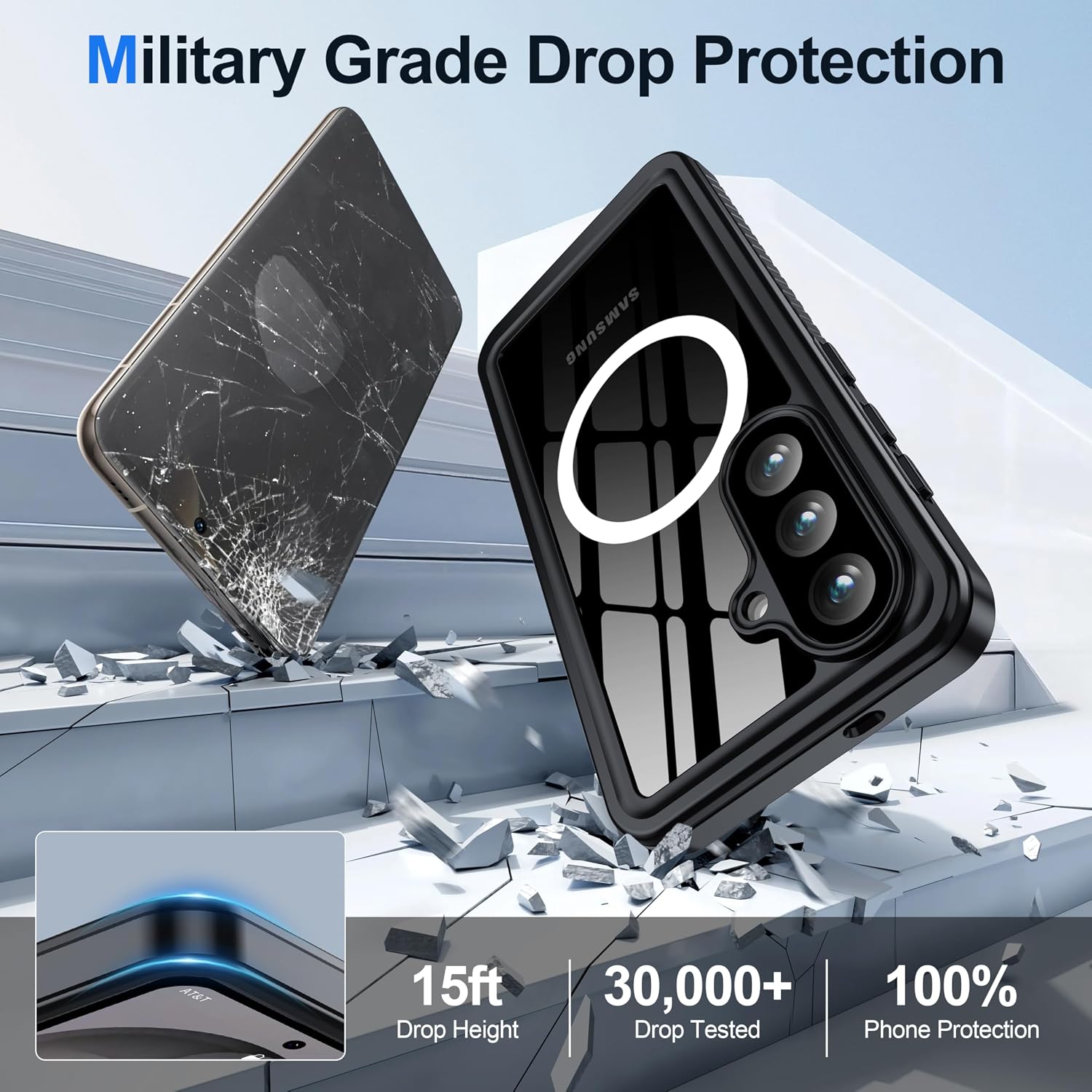 Thumbnail 3 de ANTSHARE Waterproof Case for Samsung Galaxy S26 (6.3") with Built-in Lens & Screen Protector