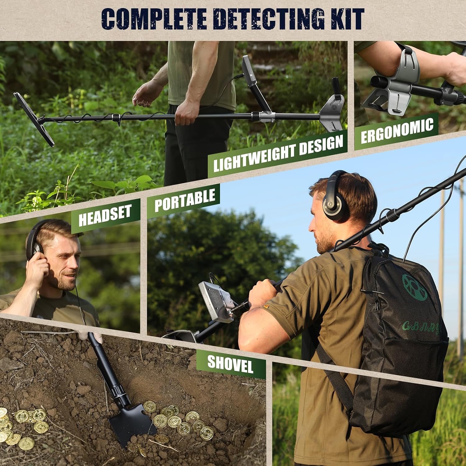 Thumbnail 6 de Gbnryg Metal Detector with 12-Inch IP68 Waterproof Coil and Backlit LCD