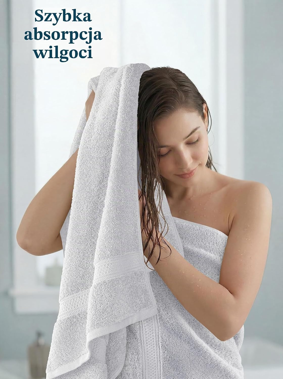 Detalle 2 de Utopia Towels – zestaw 4 ręczników kąpielowych 600 g/m², bawełna, srebrny