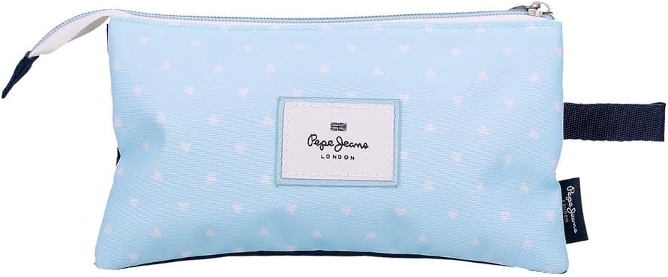 Detalle de Pepe Jeans Noni Denim Astuccio Triplo Blu 22x12x5 cm in Poliestere – Organizzazione e Stile