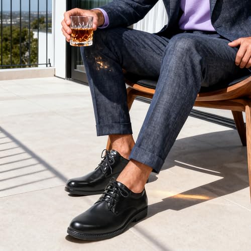 Detalle de Bruno Marc Downing-02: Zapatos Oxford de vestir para hombre, color negro, talla 42