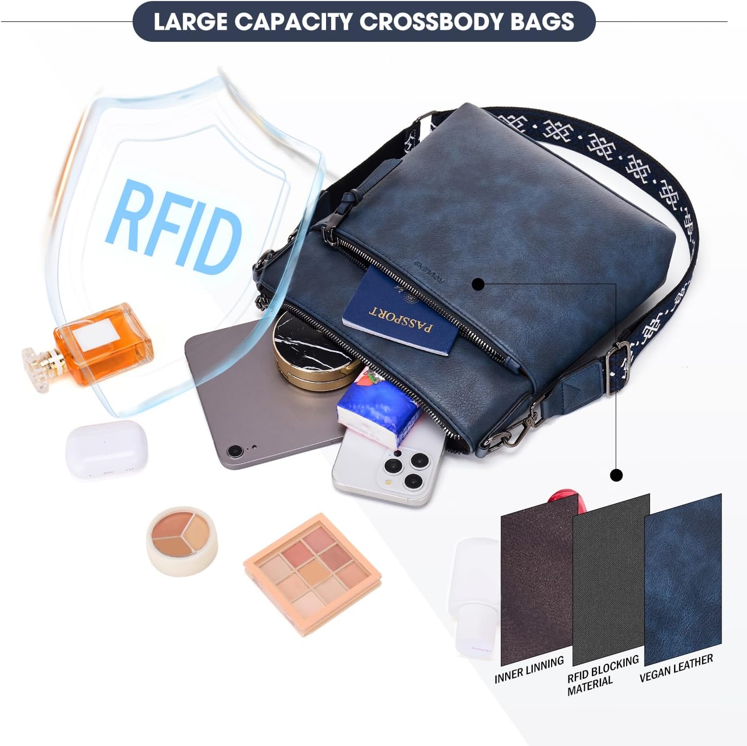 Detalle 2 de Trendy crossbody bag, soft vegan leather