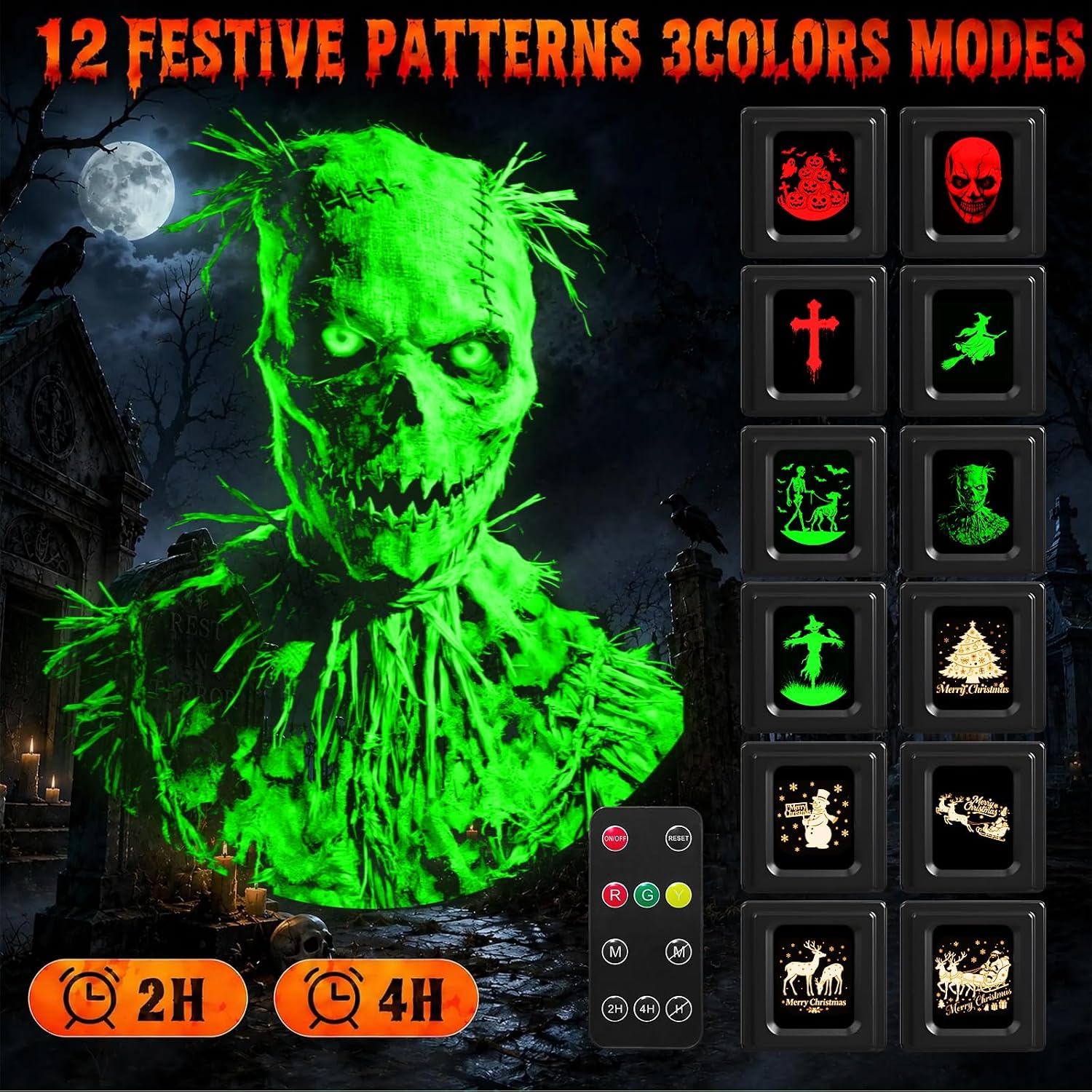 Thumbnail 6 de Halloween Projector Light, 12-in-1