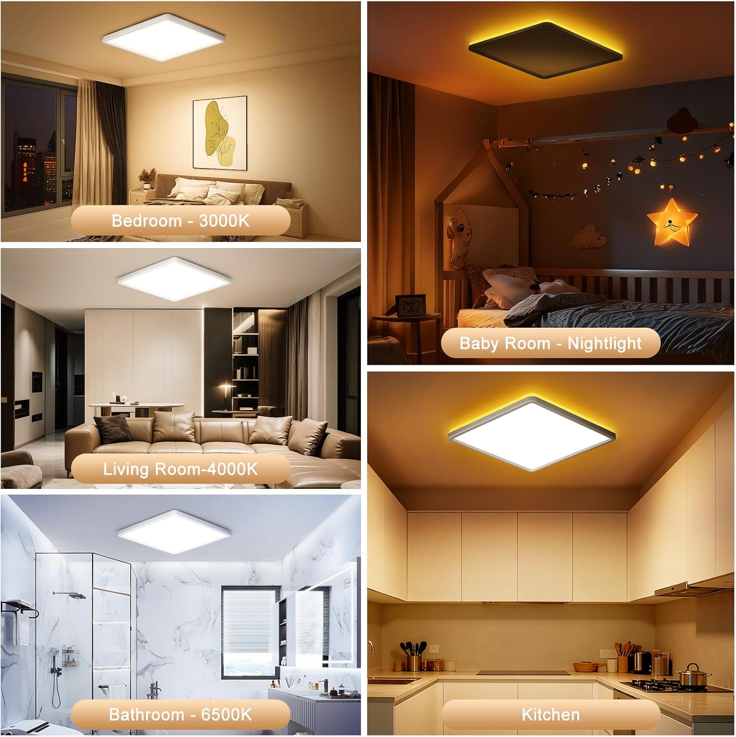 Thumbnail 6 de Tyreses LED Deckenleuchte Flach 24W – dimmbar, Fernbedienung, 3000K–6500K, Ø30cm