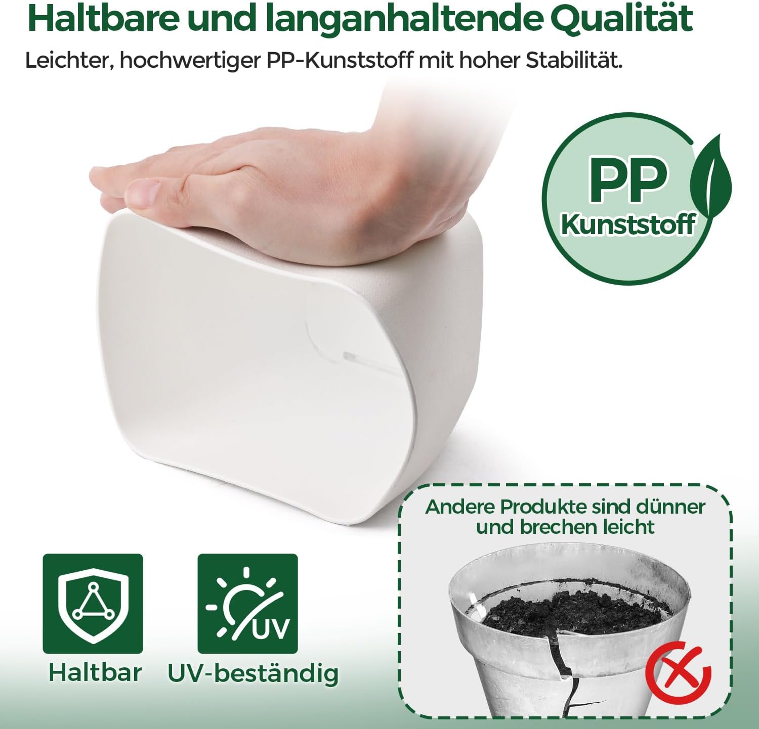 Detalle 1 de T4U Eckige Selbstbewässerungstöpfe 17,5 cm