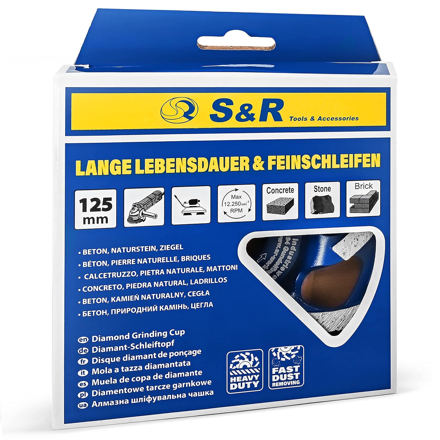 Thumbnail 6 de S&R Disque Diamant 125 pour Meuler le Béton – 2 rangées diamantées, diam. 125 mm
