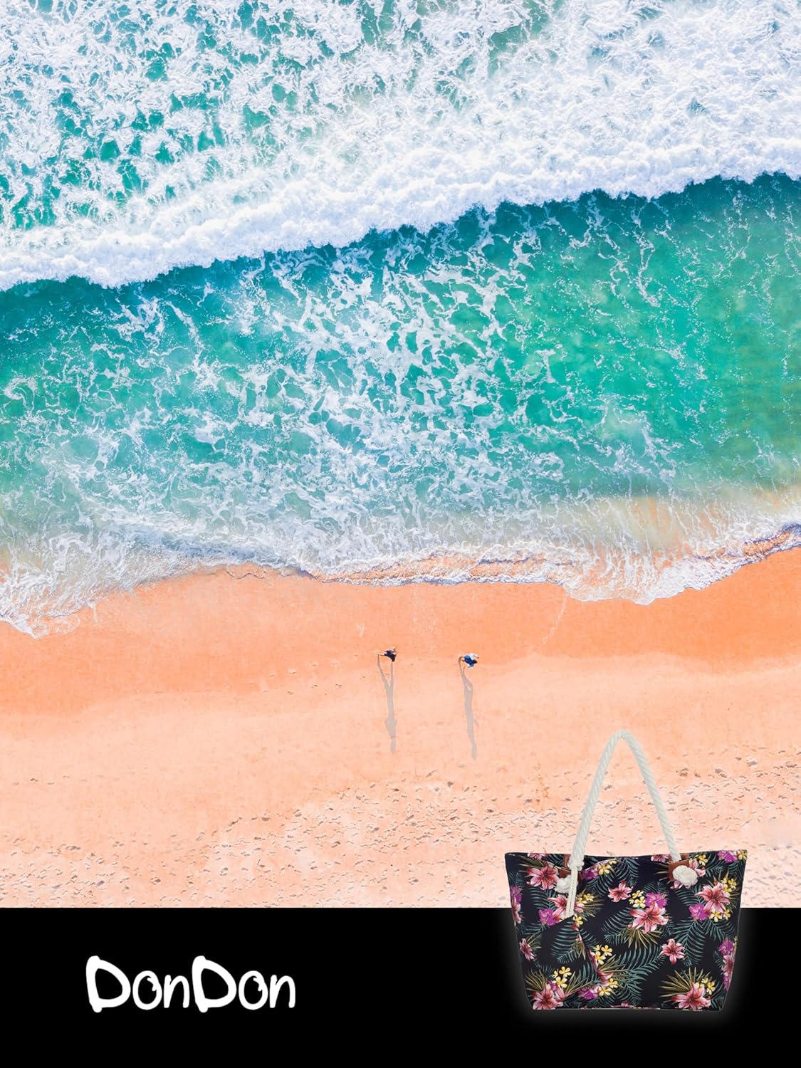 Thumbnail 5 de DonDon Strandtasche XXL mit Reißverschluss – Umhängetasche & Shopper Bag für den Beach Look