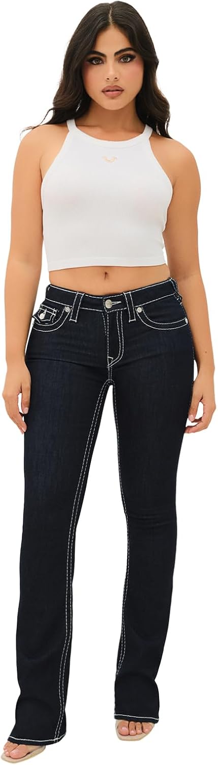 Detalle de True Religion Women's Becca Mr Boot Cut Flap Jeans