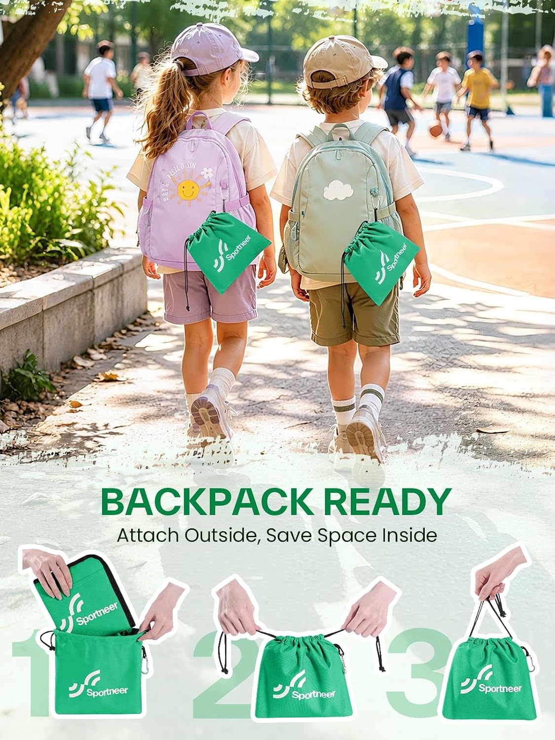 Detalle de Sportneer CSP-01 Kids' Foldable Seat Pad with Water-Repellent Backing & Pockets