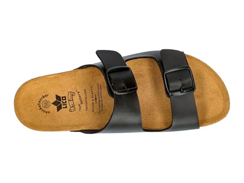 Detalle de Lico Herren Bioline Man Mules Soft Pantoletten Schwarz, Gr. 42 EU – Komfort trifft Alltagstauglichkeit