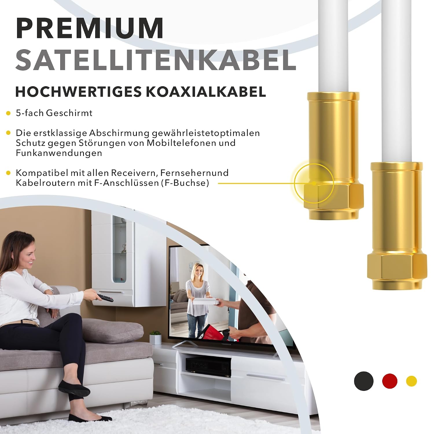 Detalle de RedStar24 SAT-Kabel 1,5 m für TV