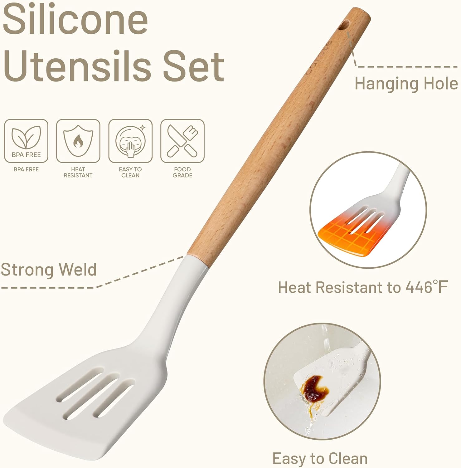 Thumbnail 2 de CAROTE Silicone Cooking Utensils Set 10 Pc