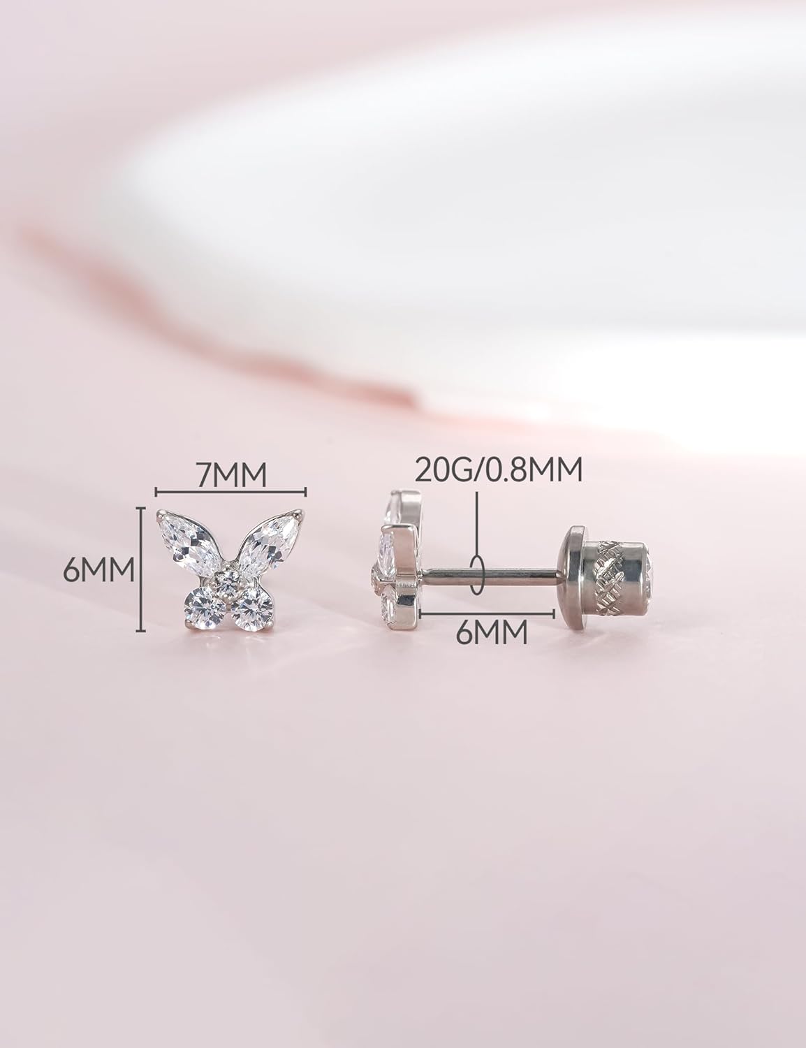 Thumbnail 4 de limerencia G23 Titan-Ohrstecker (medizinisches Titan, G23), hypoallergen mit Schraubverschluss