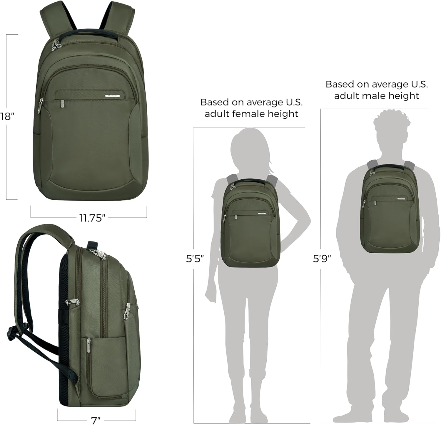 Detalle de Travelon Anti-Theft Classic Large Backpack: 22L of Secured Everyday Travel