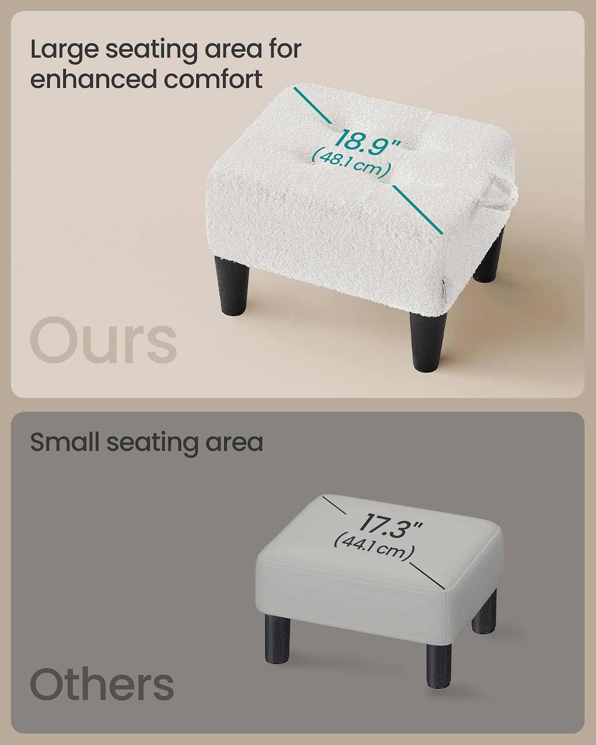 Detalle de SONGMICS Teddy Fleece Footstool