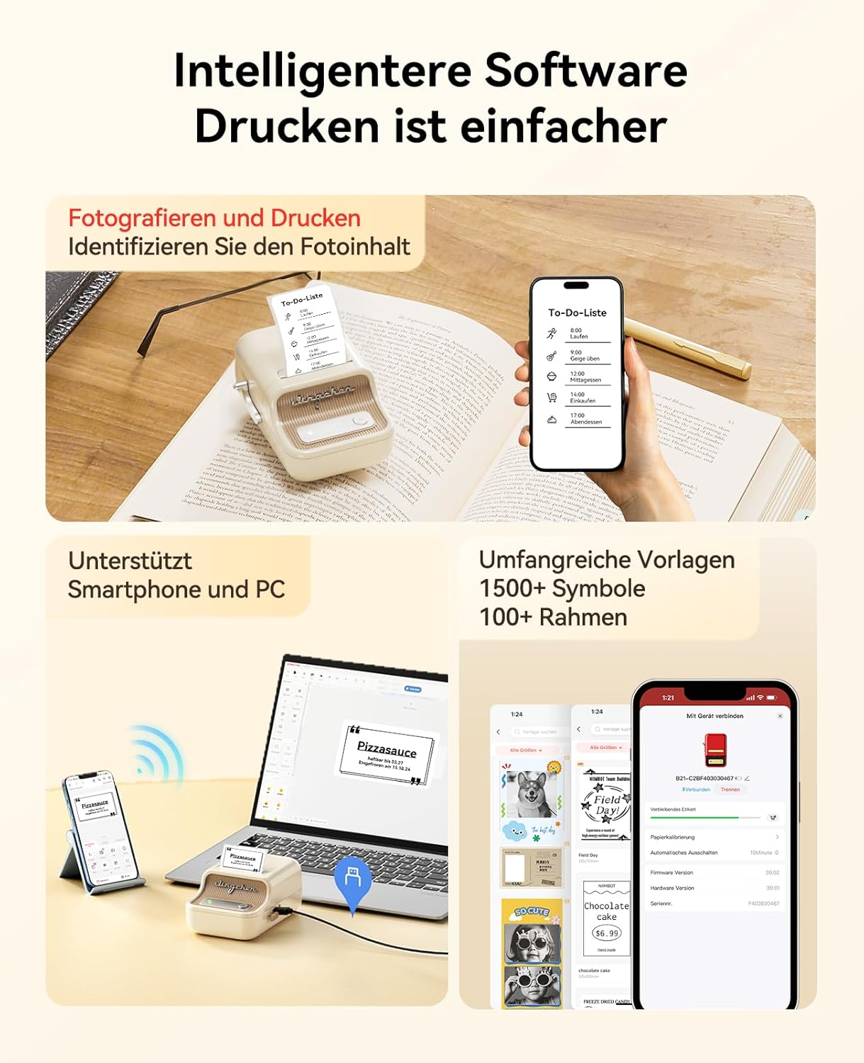 Thumbnail 6 de NIIMBOT B21Pro Etikettendrucker – 300 DPI, Foto-Labeldruck, kabellos, grün
