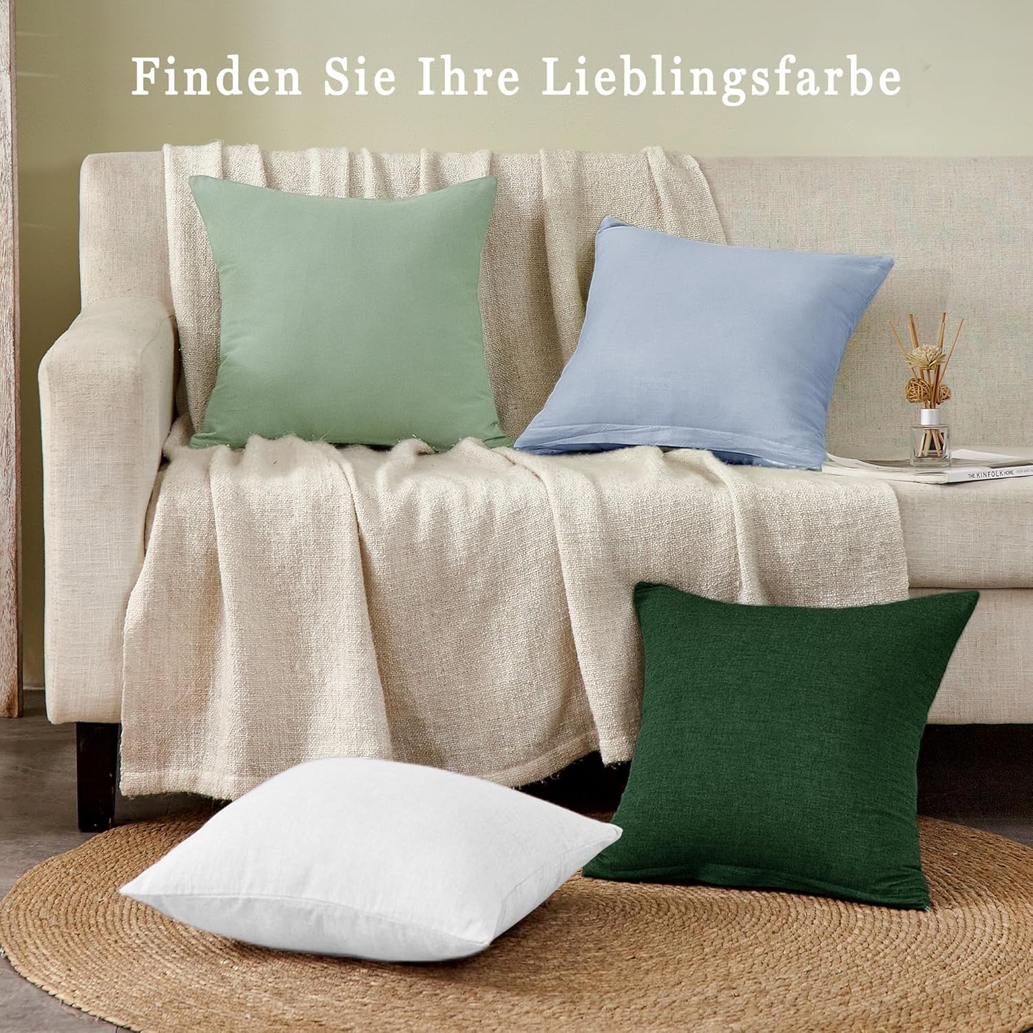 Thumbnail 5 de ATsense 2er Set Kissenbezug 80x80 cm – 100% gewaschene Baumwolle, OEKO-TEX zertifiziert