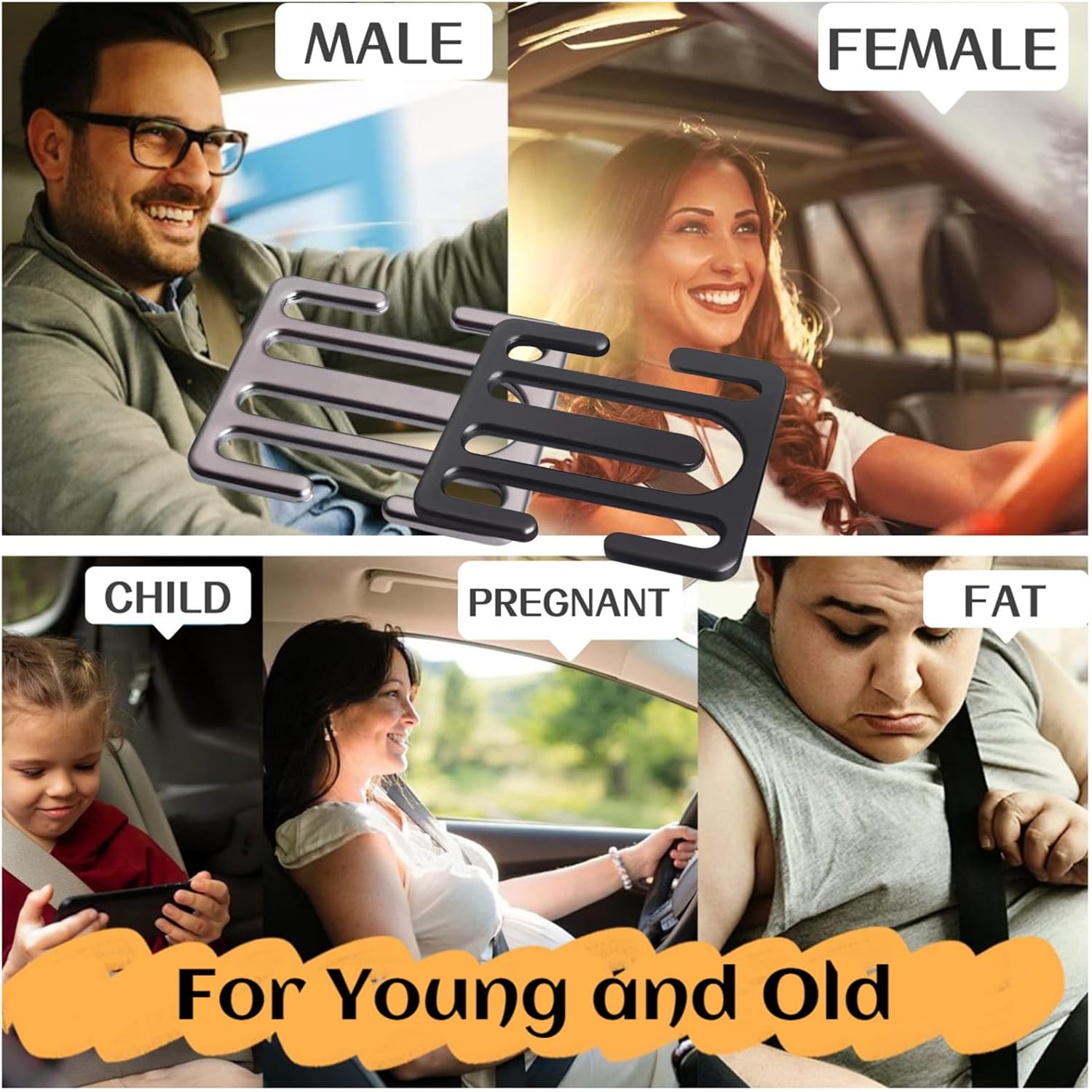 Thumbnail 6 de Car Seat Belt Clips Adjuster Universal metal clip