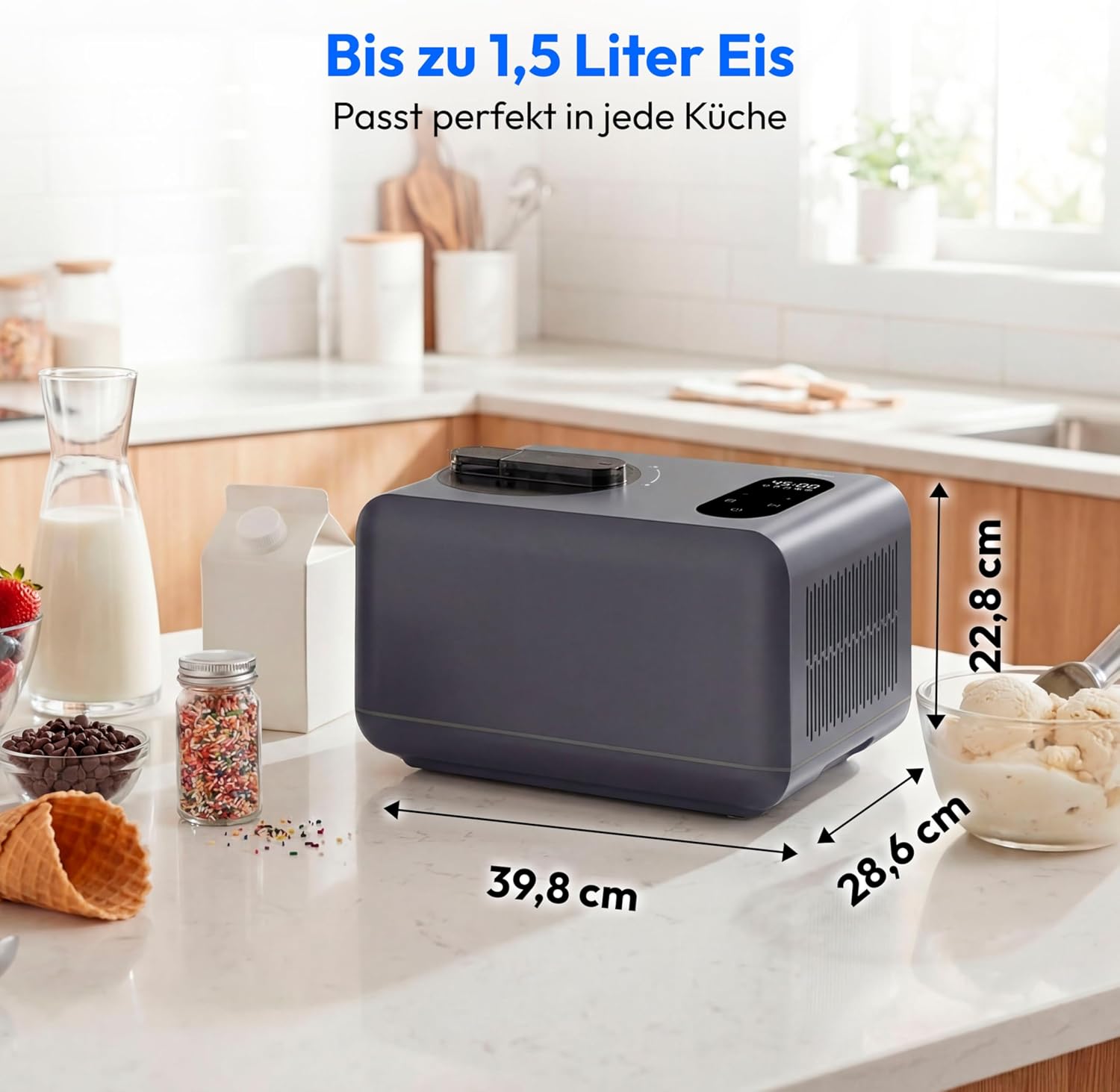 Thumbnail 1 de MEDION Eismaschine mit Kompressor MD 100087 – 1,5 L, selfkühlend, inkl. Zubehör