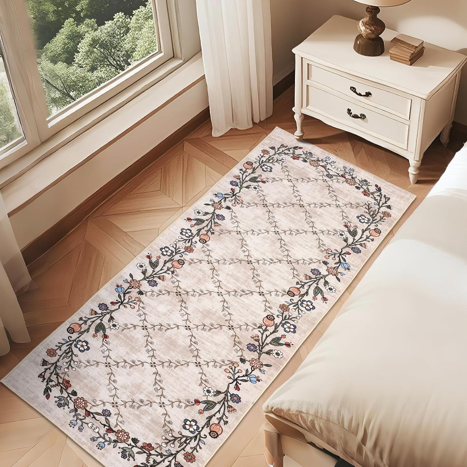 Detalle de GarveeHome floral runner rug 2x6