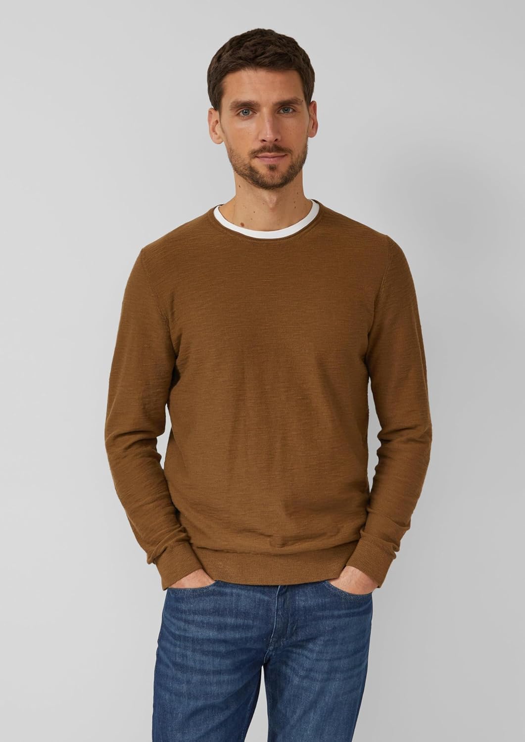 Detalle de s.Oliver Strickpullover mit Flammgarnstruktur und Rollkante