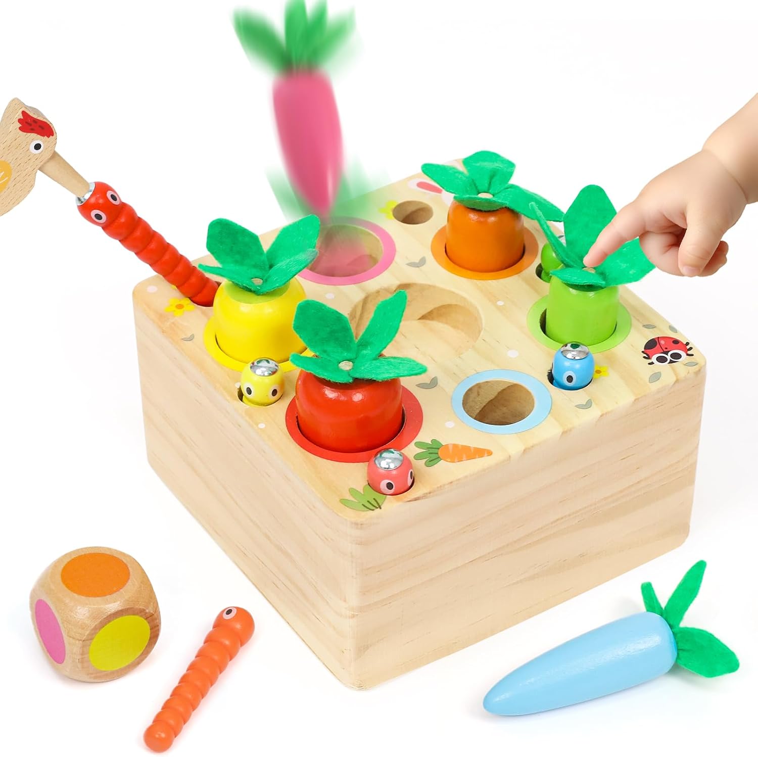 Detalle de Montessori Wooden Carrots Magnetic Toy 12 months