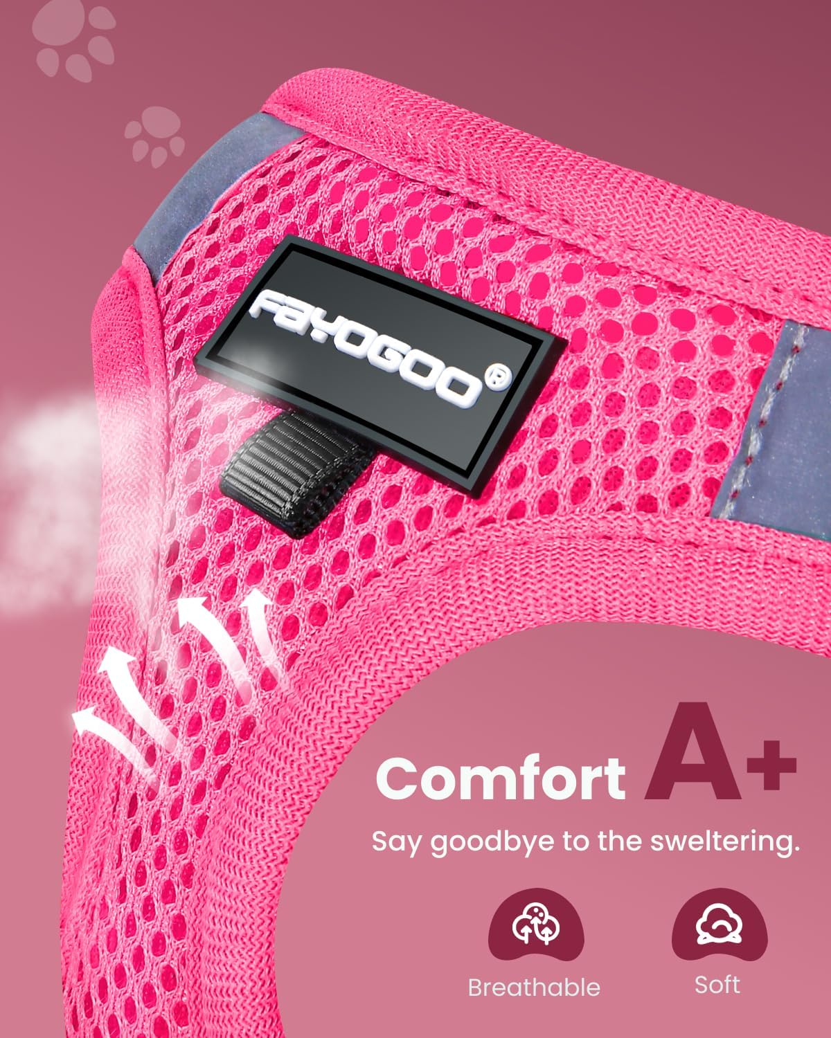 Detalle de FAYOGOO escape-proof cat harness and lead set for outdoor walking (adjustable vest)
