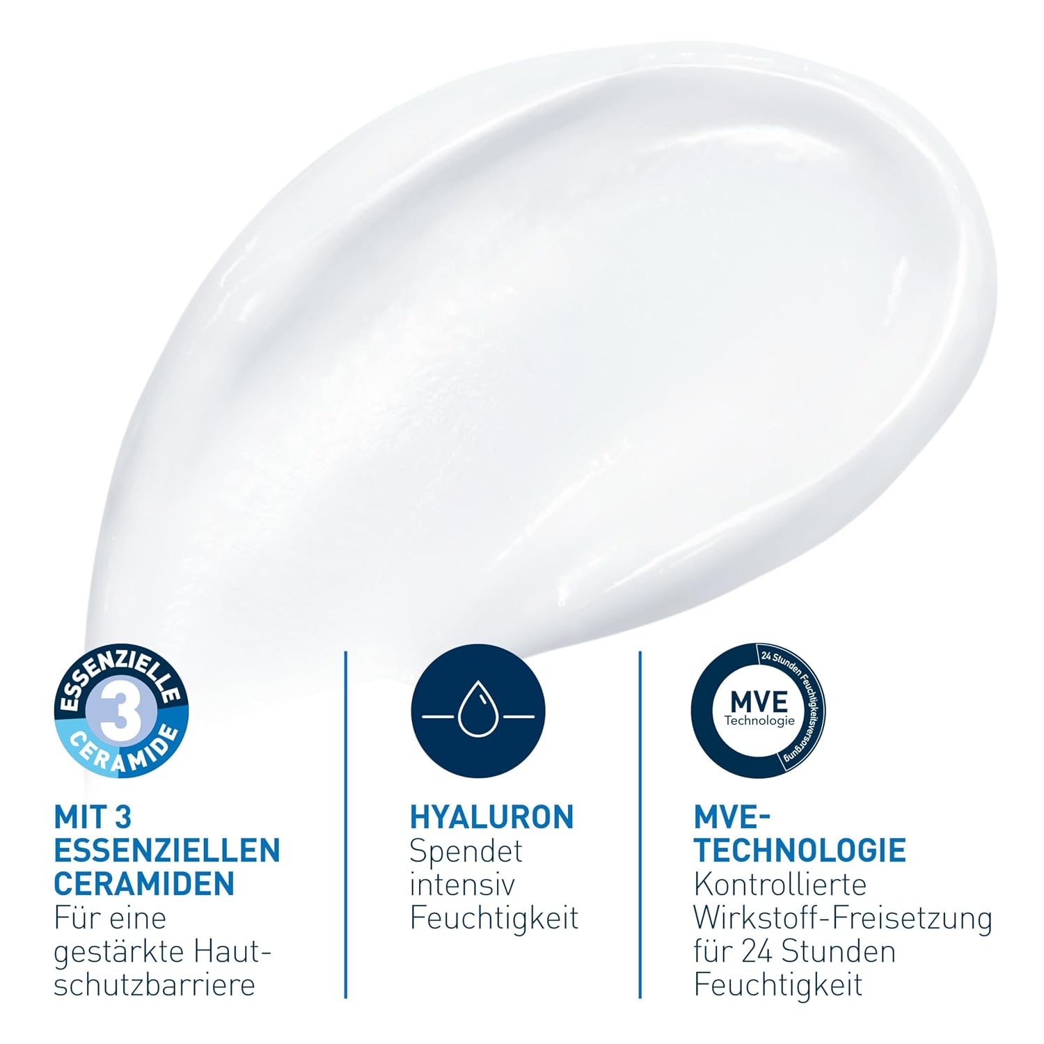 Detalle 2 de CeraVe Feuchtigkeitscreme für den Körper – 340 g, Hyaluron + 3 Ceramide, geeignet bei Neurodermitis