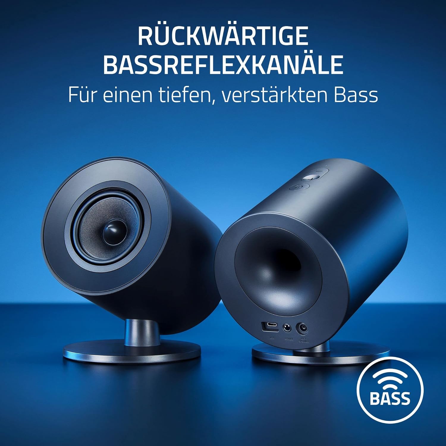 Thumbnail 5 de Razer Nommo V2 X Gaming-Lautsprecher (2.0) mit THX Spatial Audio und 3-Zoll-Full-Range-Treibern – Schwarz