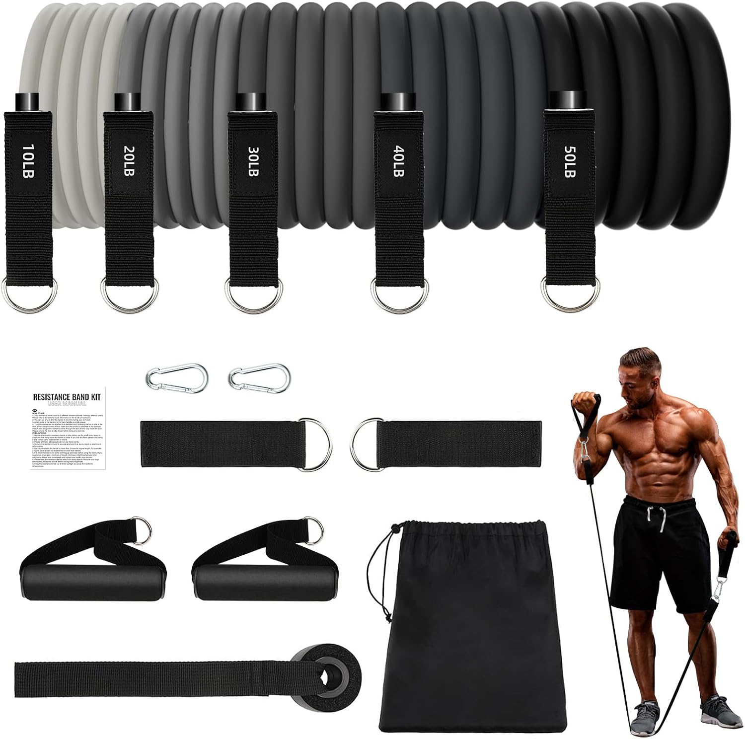 Detalle de JATEKA Elastici Fitness set 5 livelli resistenza