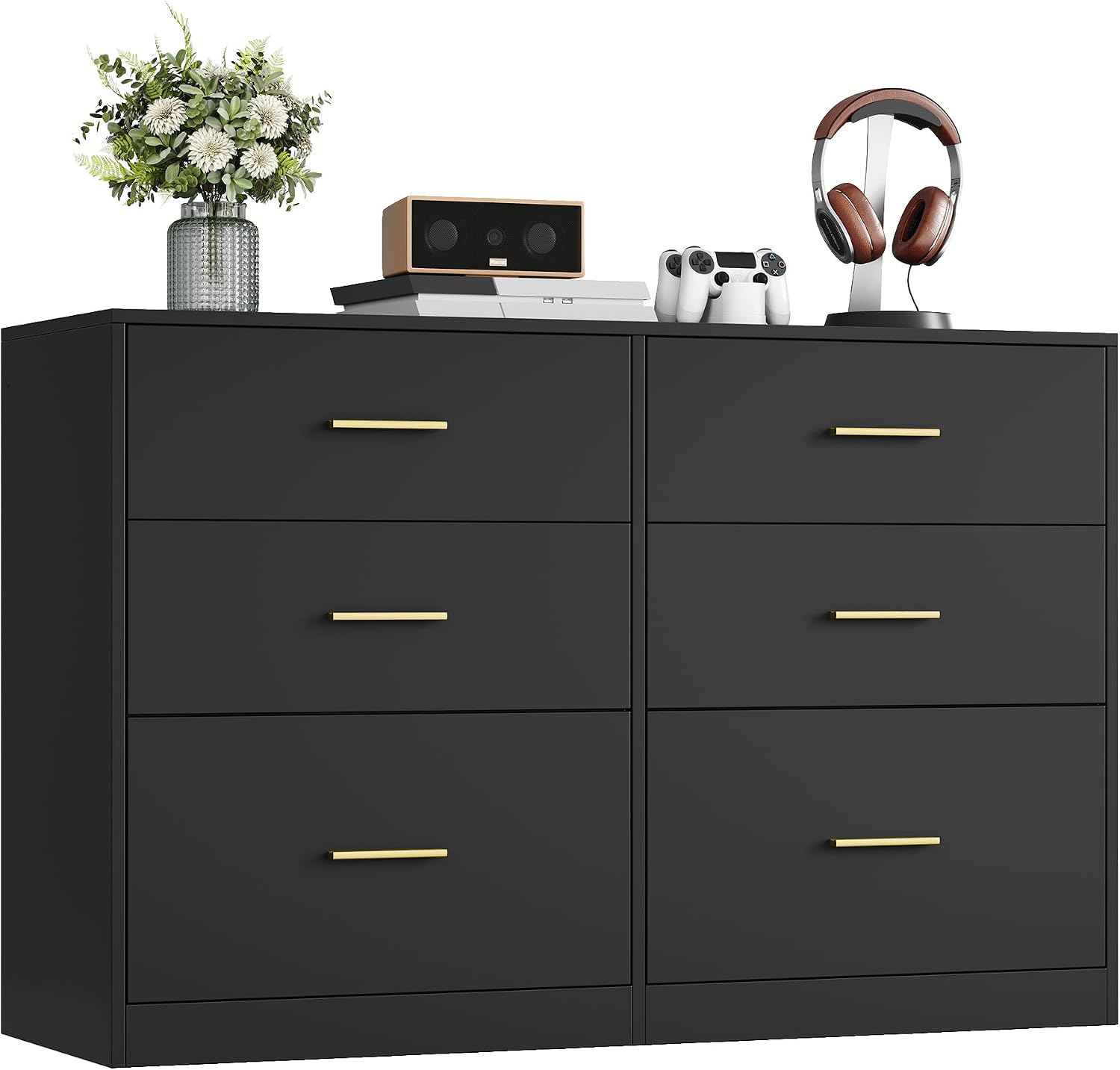 Detalle de VASAGLE Custos Collection LTS416BC01 Chest of Drawers, 6 Drawers, Ink Black