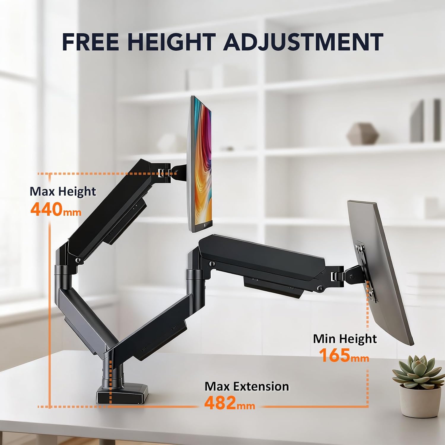 Detalle 2 de Hemudu Dual Monitor Arms for 17–32 Inch Screens