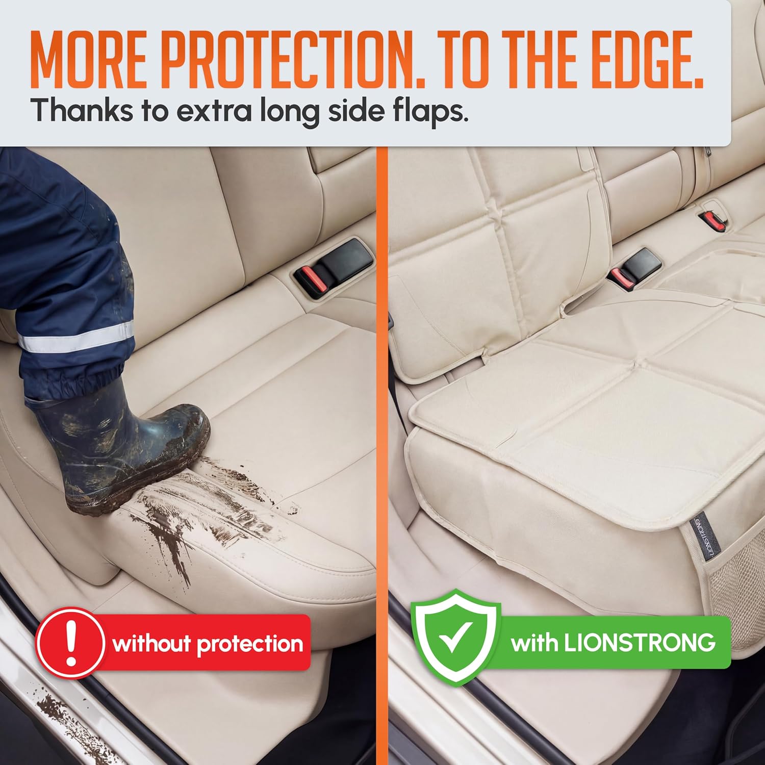 Detalle de LIONSTRONG LS-KUWIDEW1-US Extra-Big Car Seat Protector, ISOFIX Compatible