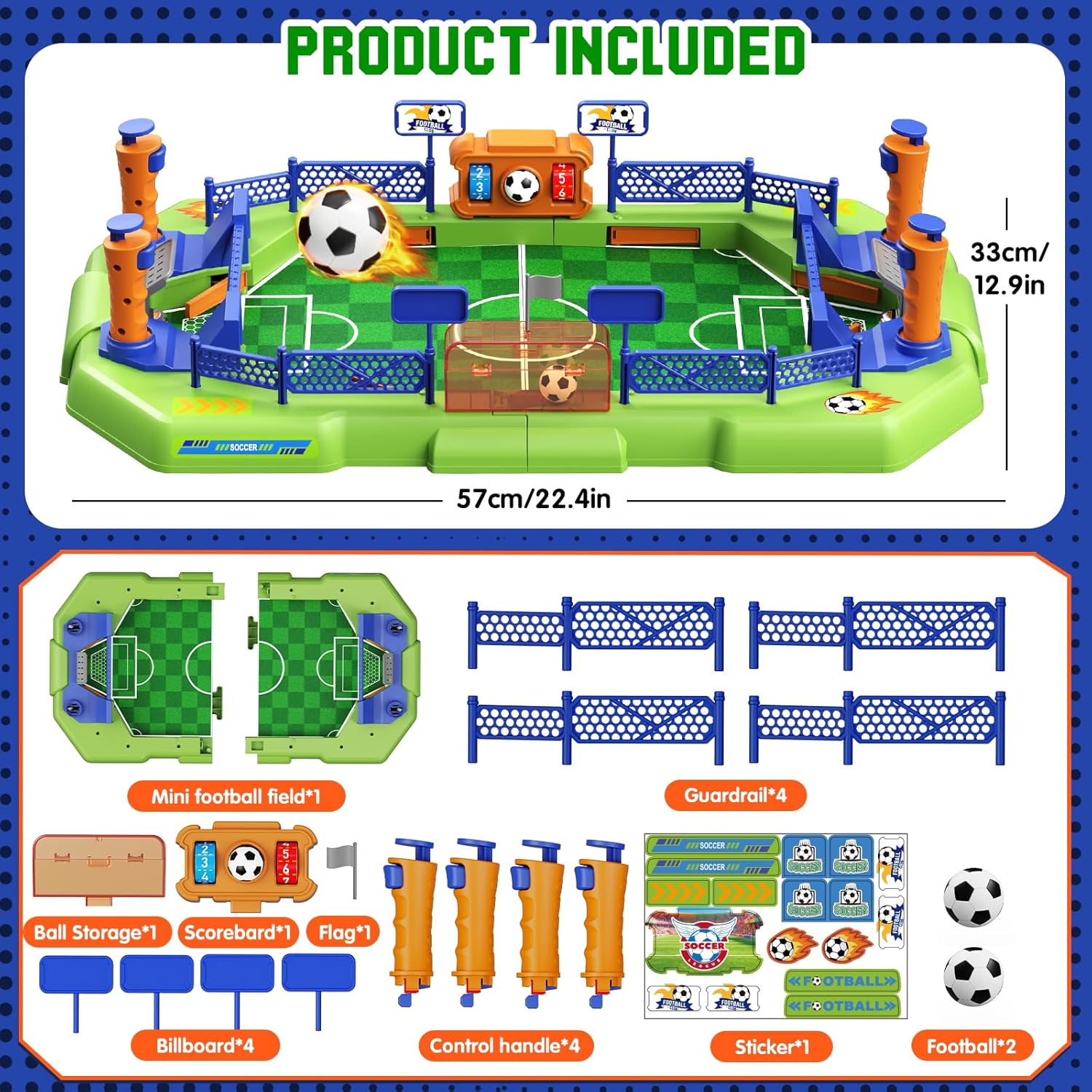 Detalle de Mini Foosball Table Game for Kids — Portable Soccer Board Game