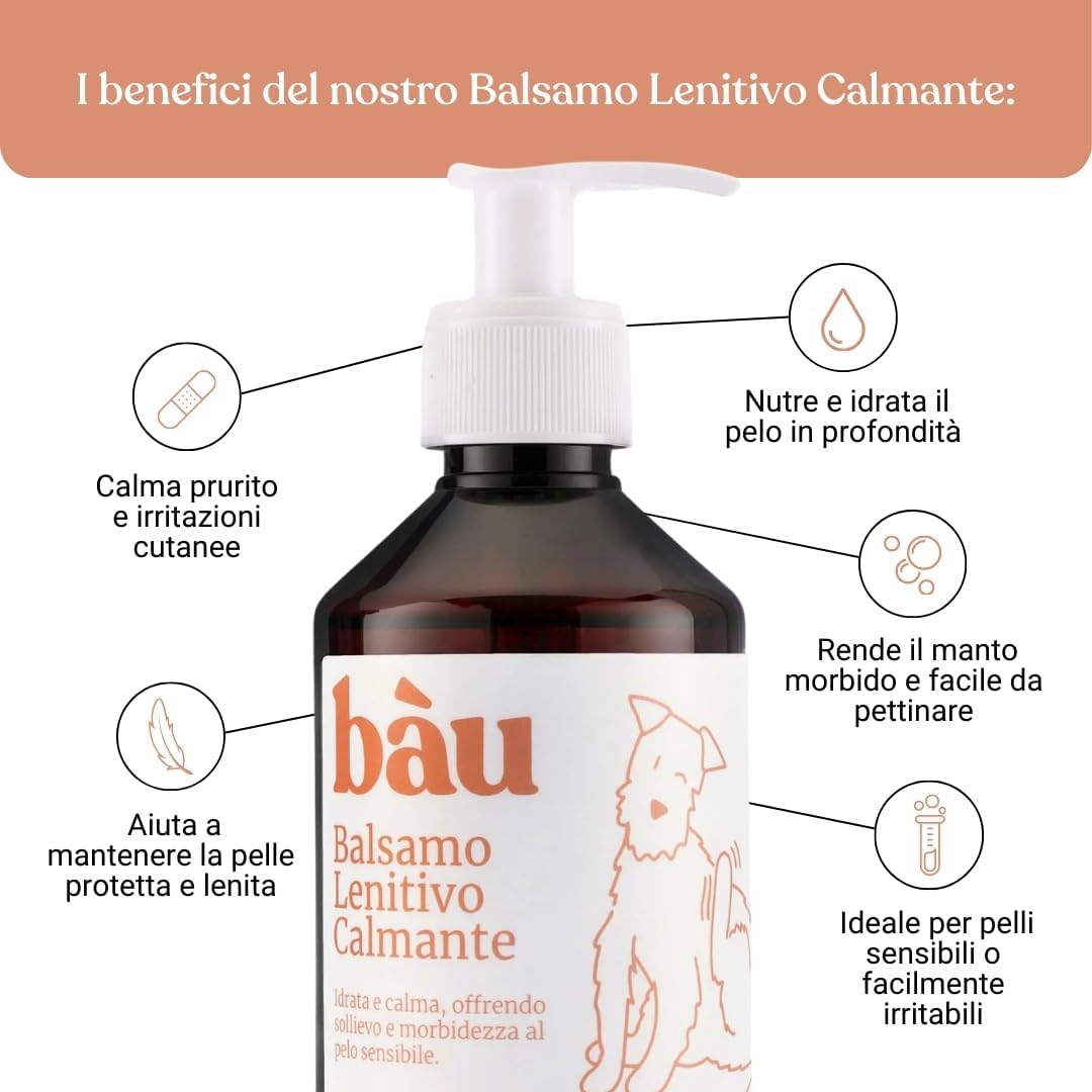 Detalle de Bau Balsamo Cane Pelo Sensibile e Pelle Delicata: lenitivo, idratante e districante