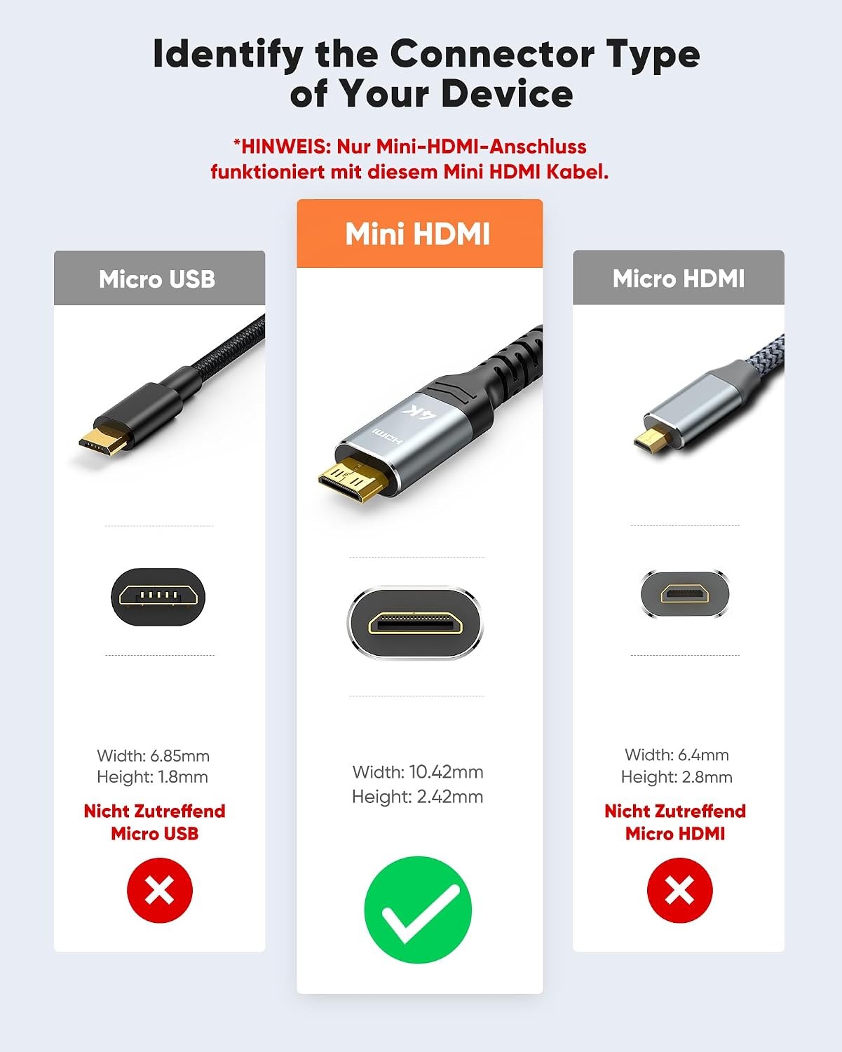 Thumbnail 2 de SNOWKIDS Mini-HDMI zu HDMI 5 m Kabel