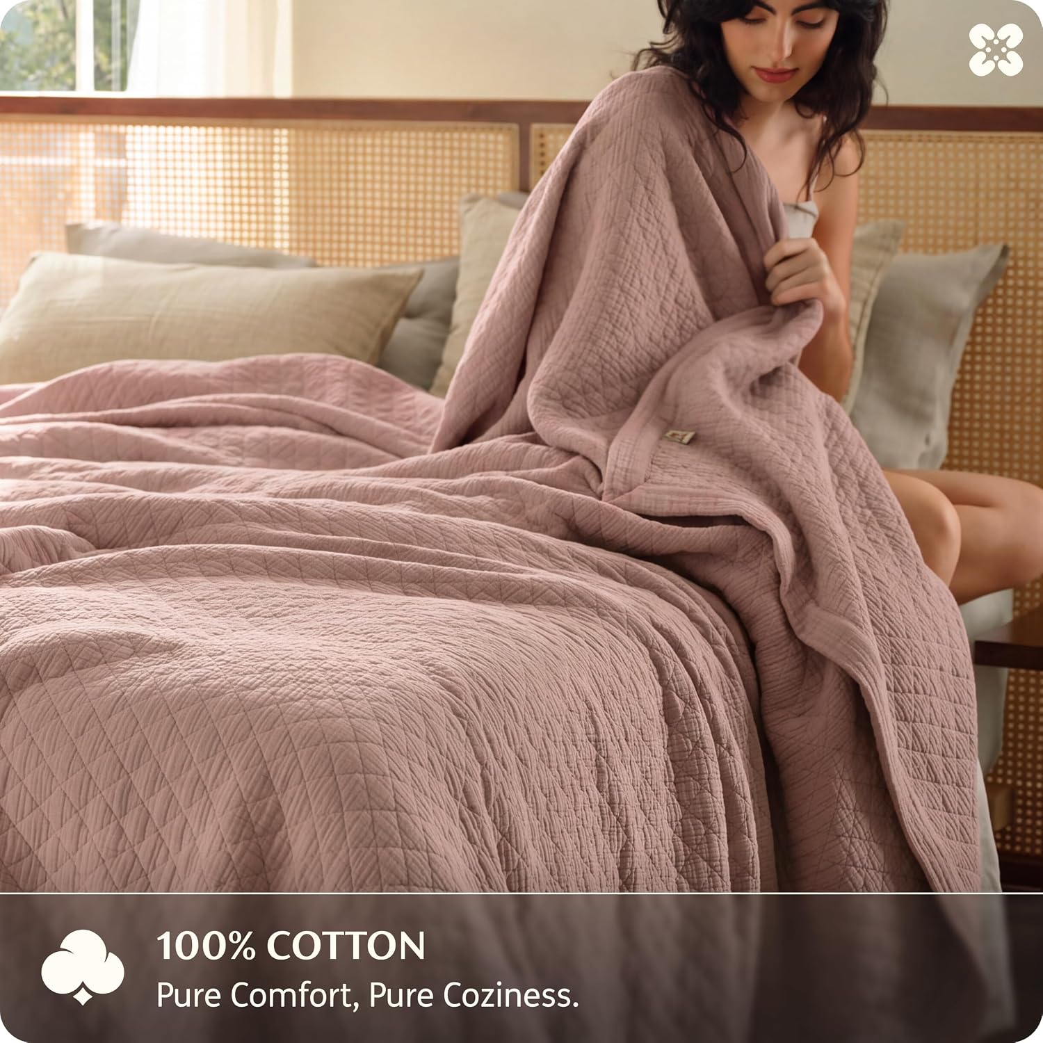Thumbnail 1 de Bedsure PureWoven Blanket 8-Layer Cotton Muslin, Queen, 460 GSM