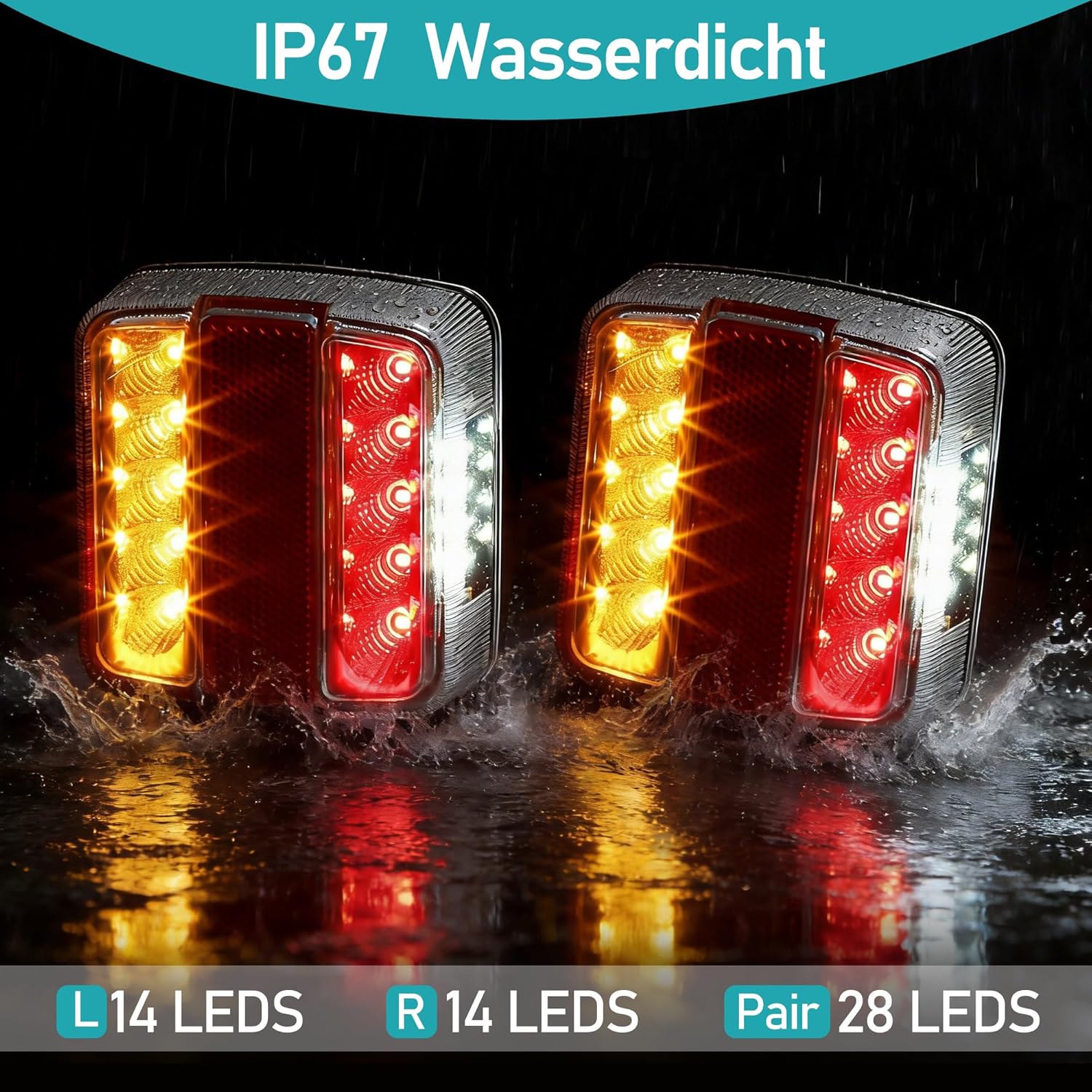 Detalle 2 de DARKGUARD Magnetic Led Trailer Lights with Cable 7.5m & 7 Pin Trailer Plug