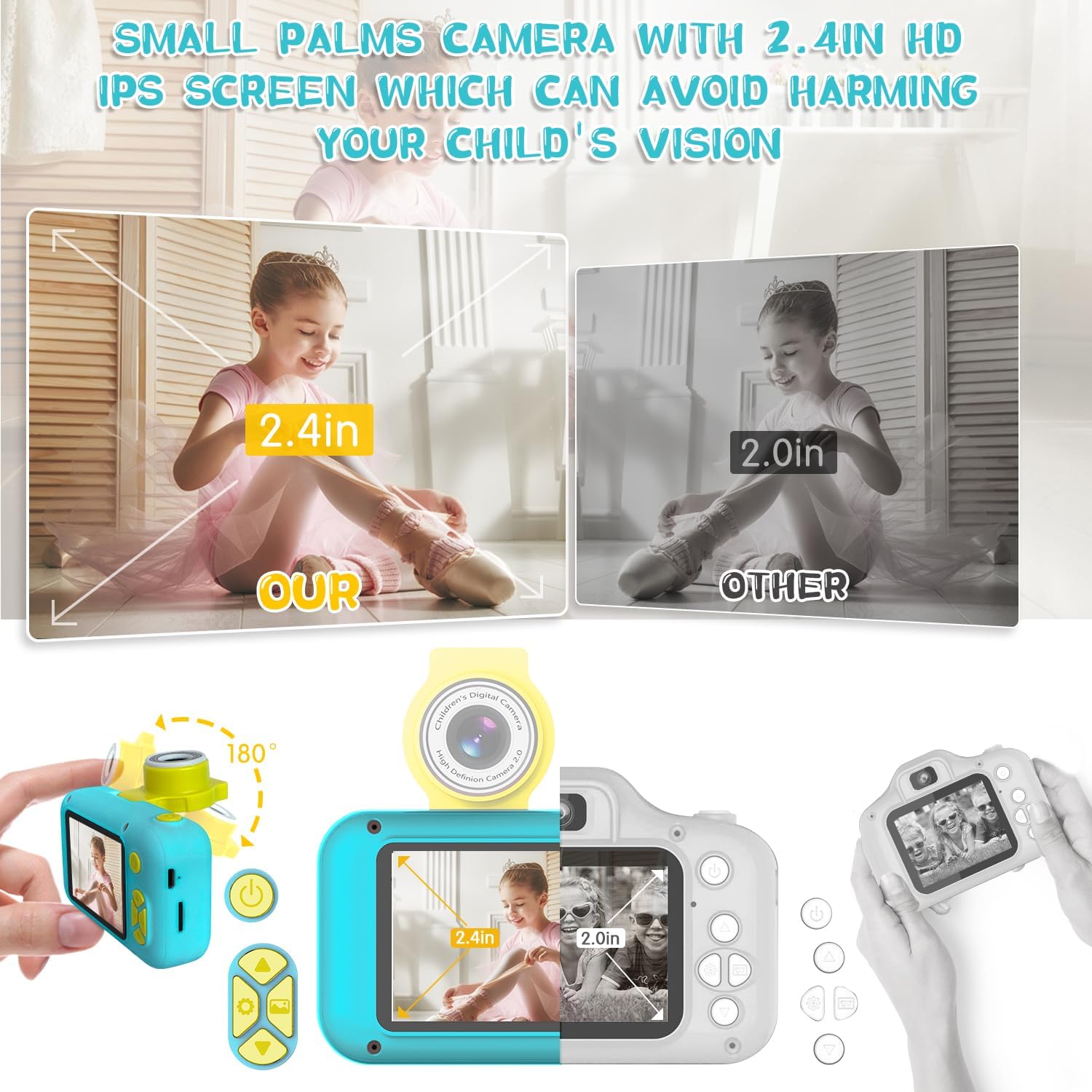 Detalle de ARNSSIEN Kids Camera Toy 32 GB 180° Flip Lens