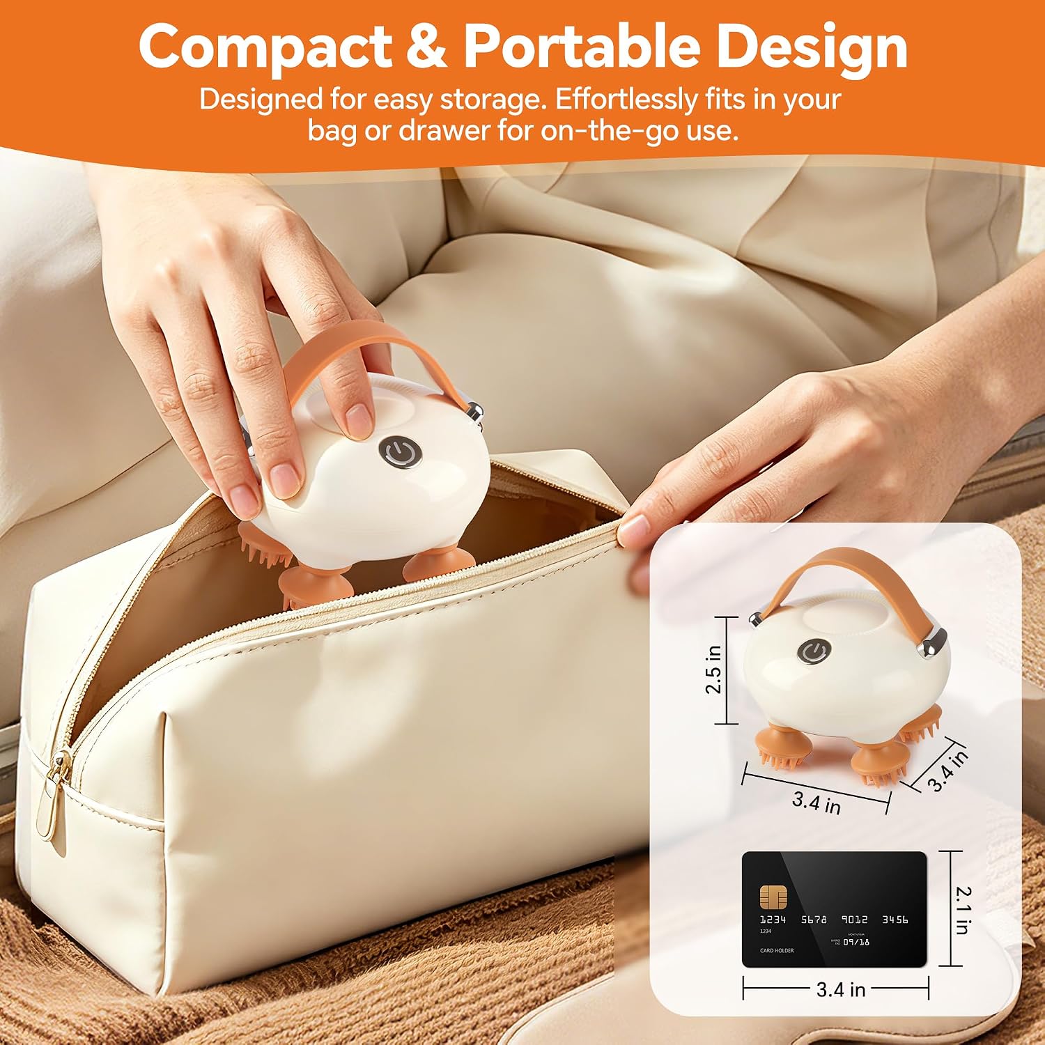 Detalle de IOOKNA Electric Scalp Massager, IP67 Waterproof