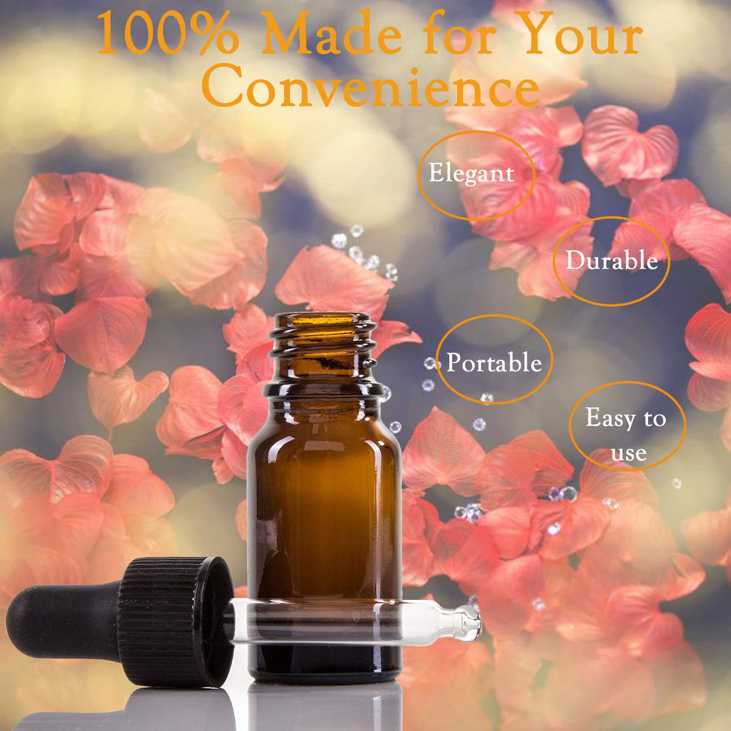 Thumbnail 4 de Alledomain 10ml Amber Glass Bottles