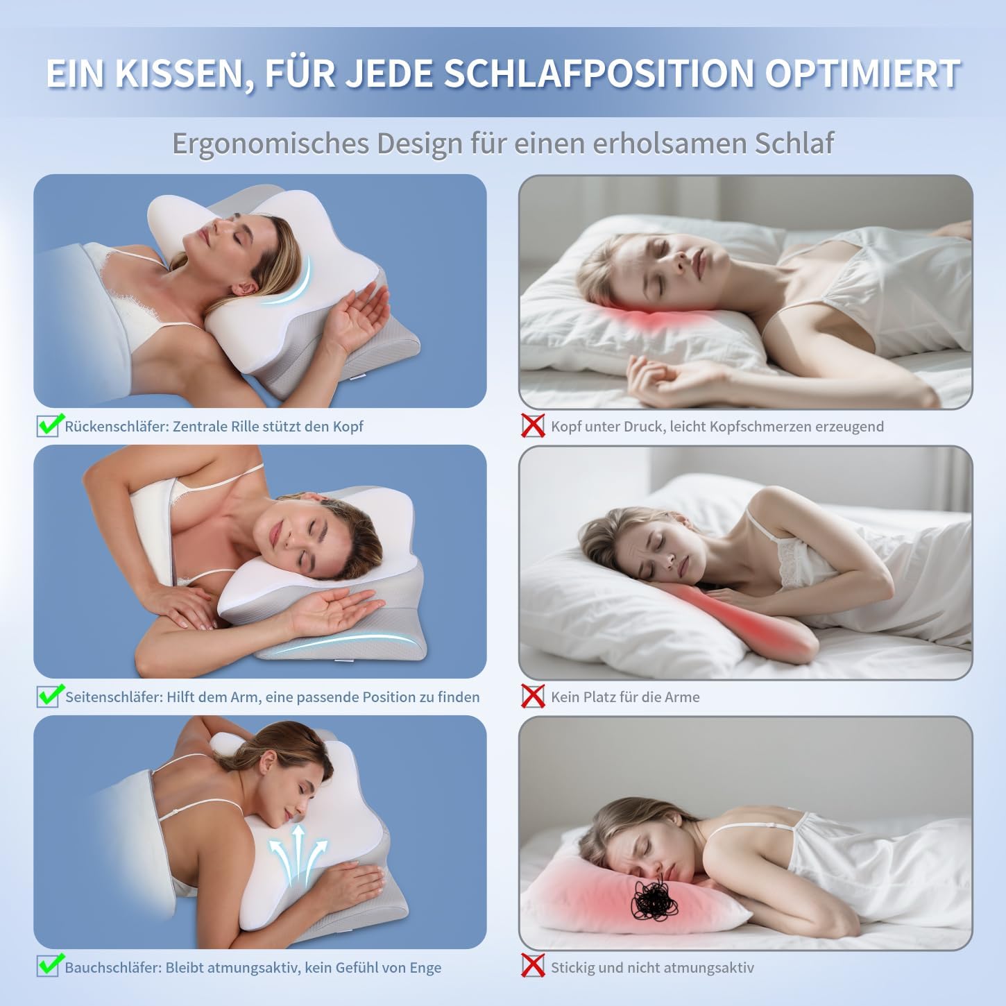 Thumbnail 5 de Missleep Nackenstützkissen – Ergonomisches Kontur-Kissen mit zwei Höhen