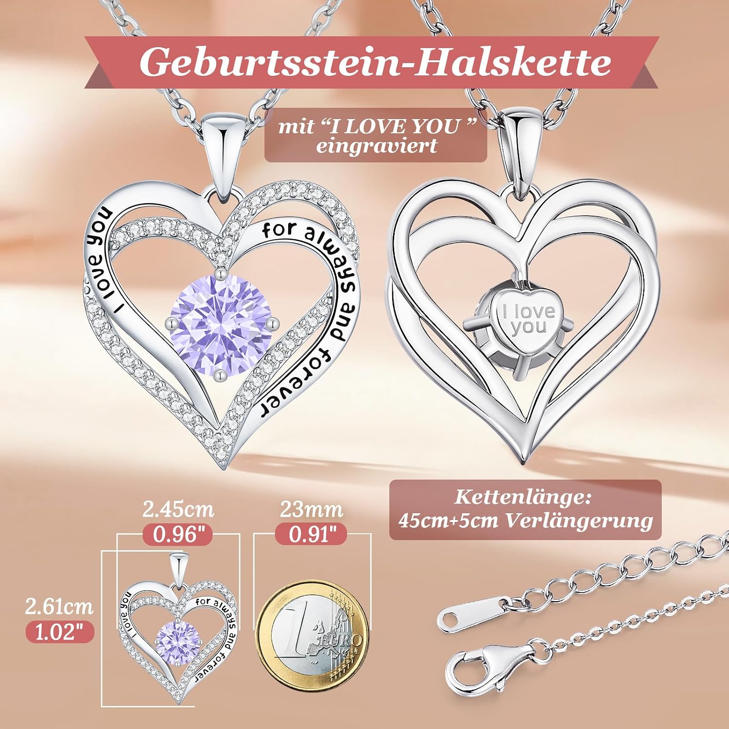 Thumbnail 4 de CDE Herz Halskette Damen 925 Sterling Silber