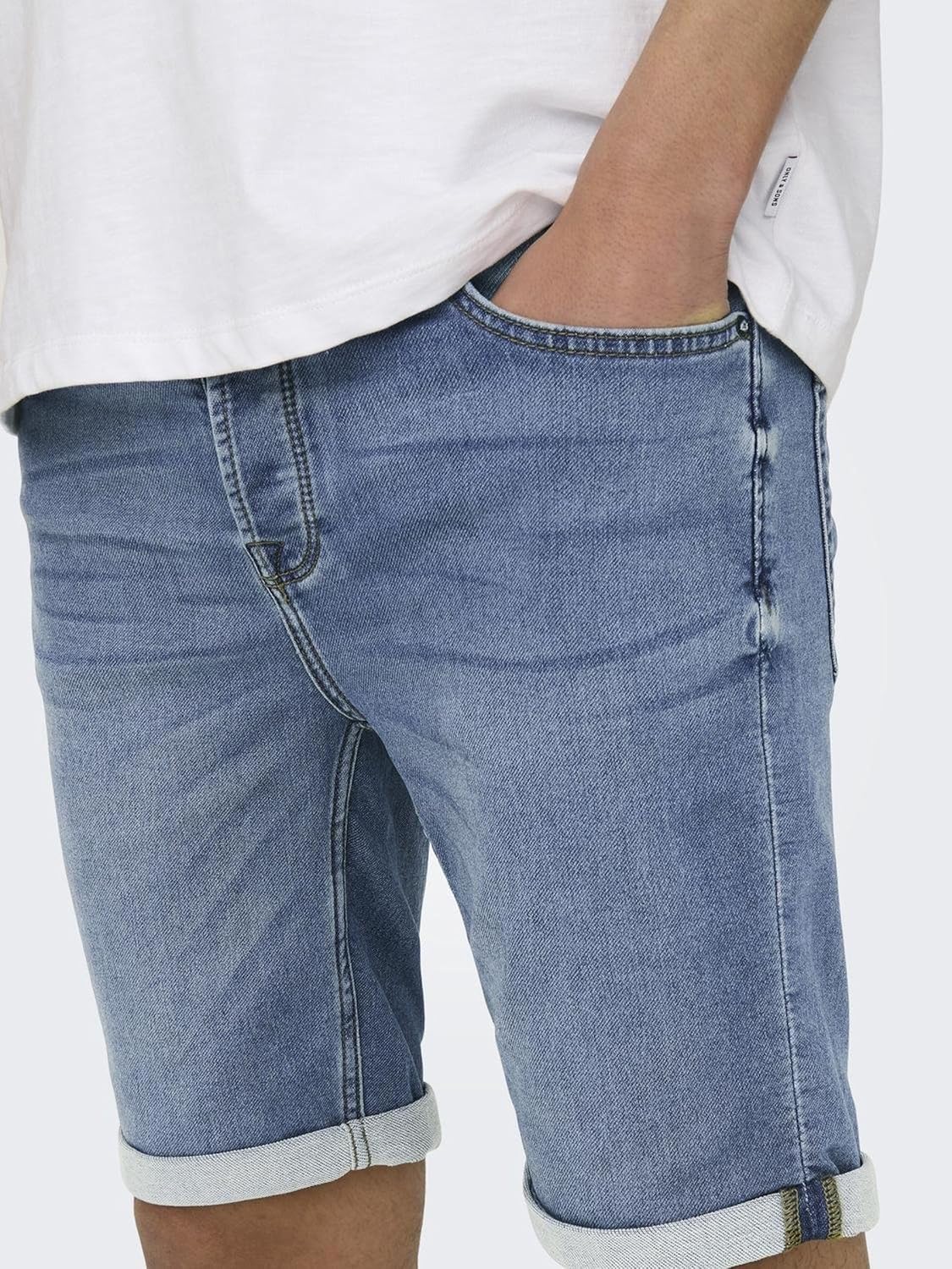 Thumbnail 2 de Shorts en Denim Capri pour Hommes O&S 3/4 – Only & Sons, denim léger et coupe slim