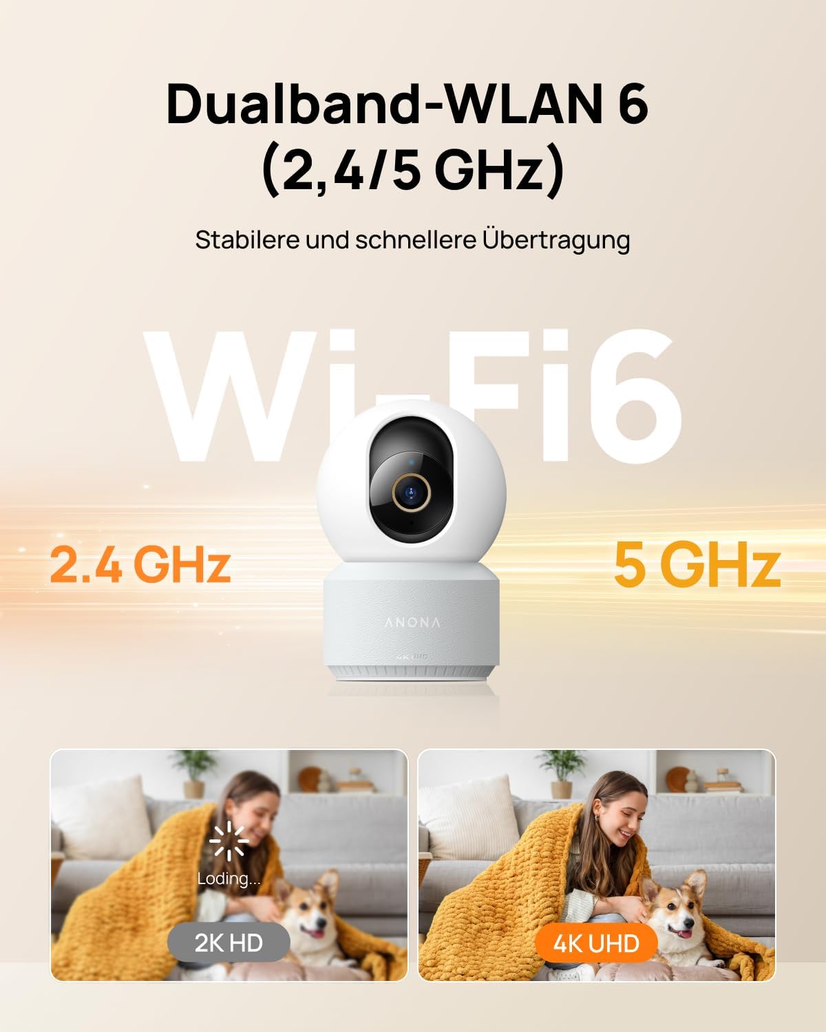 Thumbnail 3 de Anona Pano 4K UHD Indoor-Überwachungskamera (4er-Pack) – 360°-Schwenk- und Tracking-Dome-Kamera mit KI-Erkennung